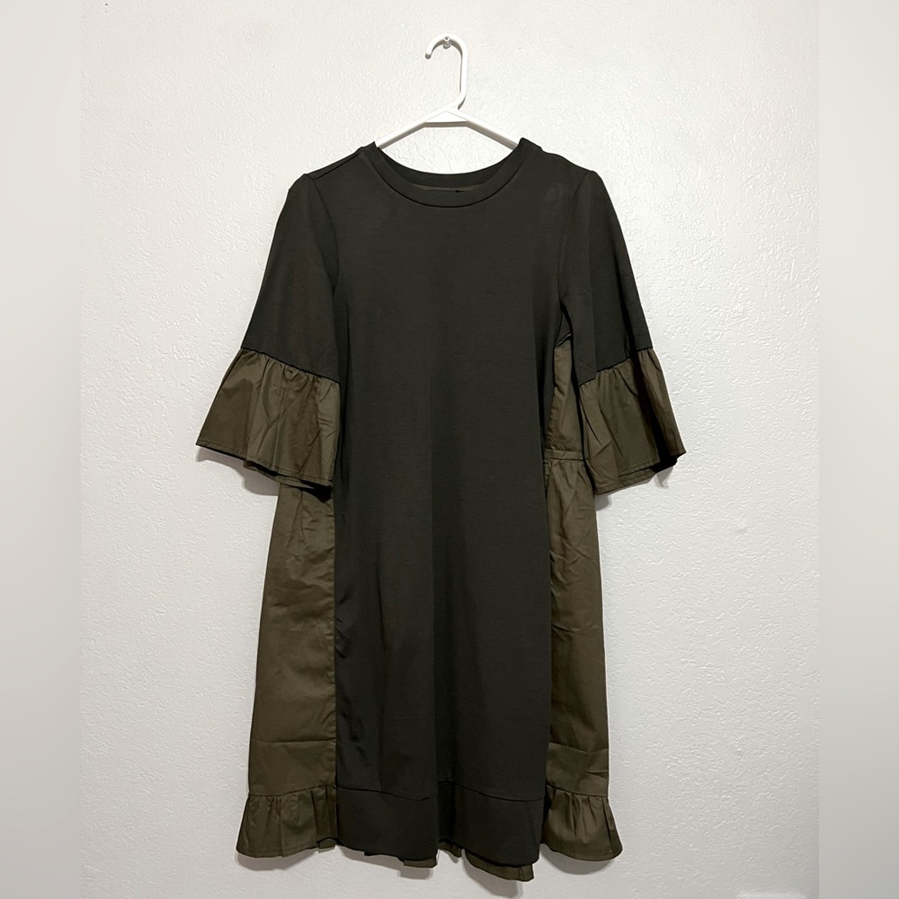 Size XS olive green baby doll dress